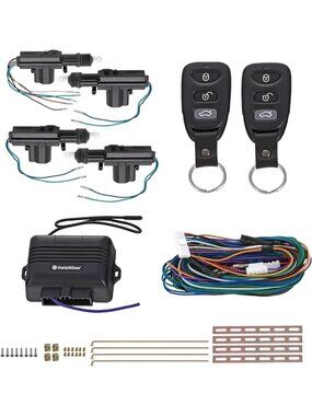 Keyless Entry System with 2 Remotes & 4 Door Actuators - Central Locking Kit for